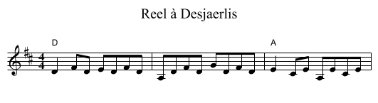 Reel à Desjaerlis - staff notation