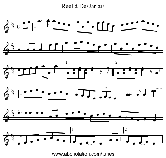 Reel à DesJarlais - staff notation