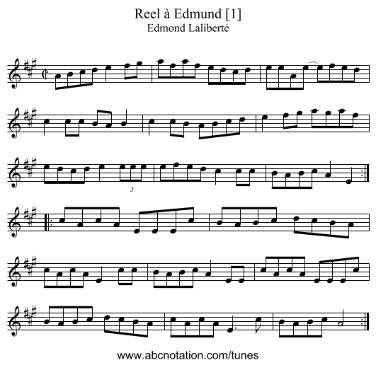 Reel à Edmund [1] - staff notation
