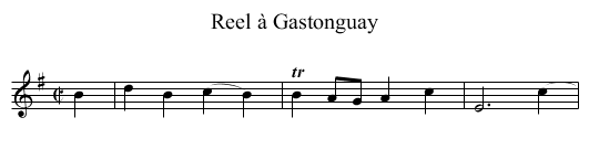 Reel à Gastonguay - staff notation