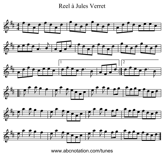 Reel à Jules Verret - staff notation