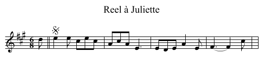 Reel à Juliette - staff notation