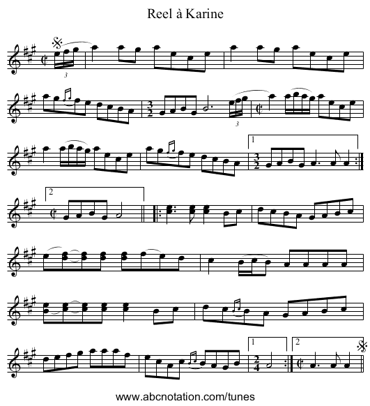 Reel à Karine - staff notation
