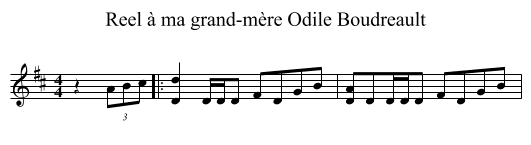 Reel à ma grand-mère Odile Boudreault - staff notation