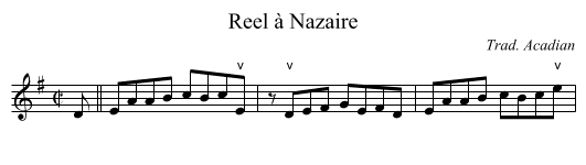 Reel à Nazaire - staff notation