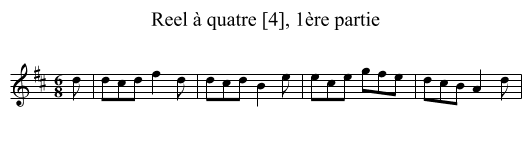 Reel à quatre [4], 1ère partie - staff notation