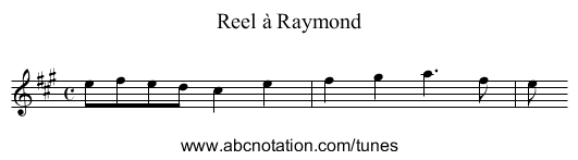 Reel à Raymond - staff notation