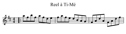Reel à Ti-Mé - staff notation