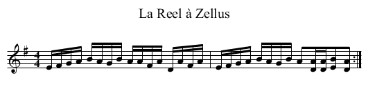 Reel à Zellus, La - staff notation