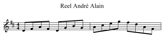 Reel André Alain - staff notation
