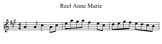 Reel Anne Marie - staff notation