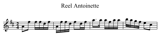 Reel Antoinette - staff notation