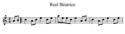 Reel Béatrice - staff notation