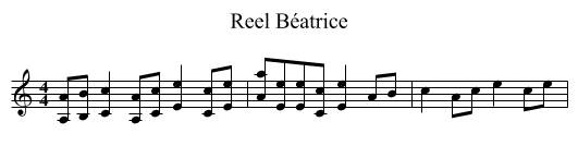 Reel Béatrice - staff notation