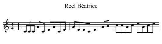 Reel Béatrice - staff notation