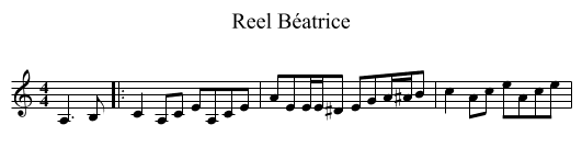 Reel Béatrice - staff notation