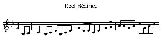 Reel Béatrice - staff notation