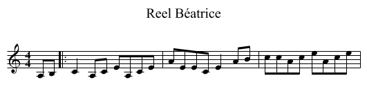 Reel Béatrice - staff notation