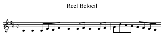 Reel Beloeil - staff notation