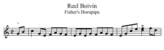 Reel Boivin - staff notation