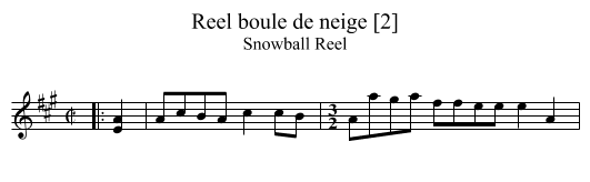Reel boule de neige [2] - staff notation