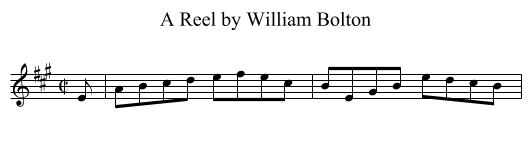 Reel by William Bolton, A - staff notation