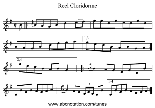 Reel Cloridorme - staff notation