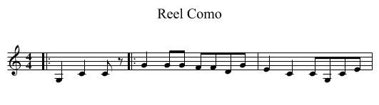 Reel Como - staff notation