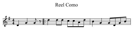 Reel Como - staff notation