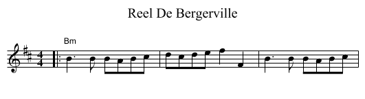 Reel De Bergerville - staff notation