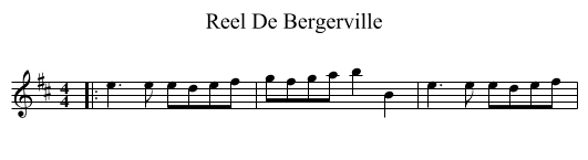 Reel De Bergerville - staff notation
