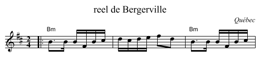 reel de Bergerville - staff notation