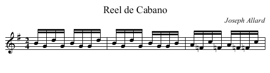 Reel de Cabano - staff notation