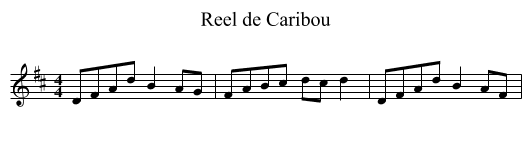 Reel de Caribou - staff notation