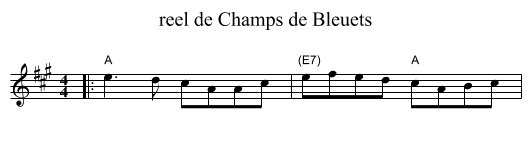 reel de Champs de Bleuets - staff notation