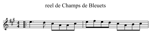 reel de Champs de Bleuets - staff notation