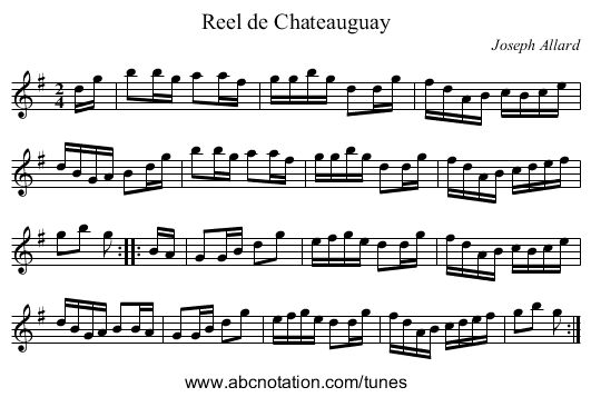 Reel de Chateauguay - staff notation