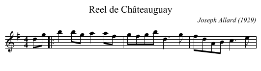 Reel de Châteauguay - staff notation