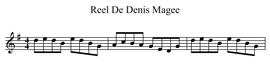 Reel De Denis Magee - staff notation