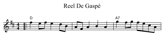 Reel De Gaspé - staff notation