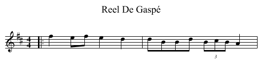 Reel De Gaspé - staff notation