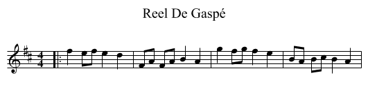 Reel De Gaspé - staff notation