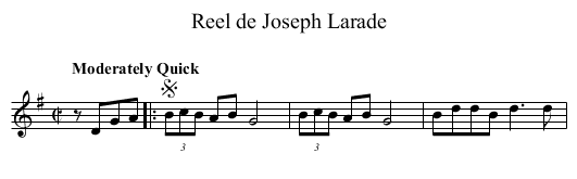 Reel de Joseph Larade - staff notation