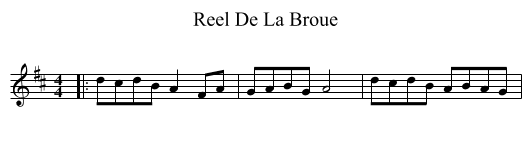Reel De La Broue - staff notation