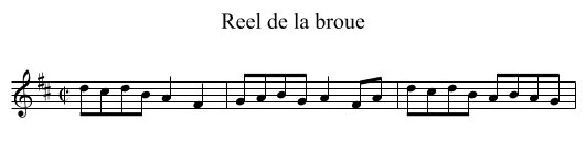 Reel de la broue - staff notation