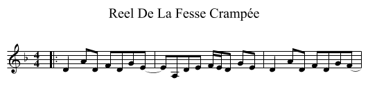 Reel De La Fesse Crampée - staff notation