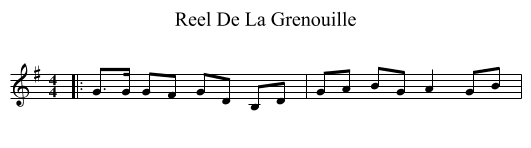 Reel De La Grenouille - staff notation