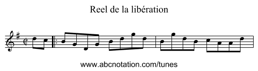 Reel de la libération - staff notation