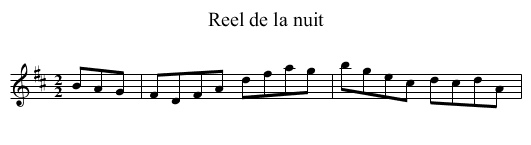 Reel de la nuit - staff notation