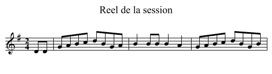 Reel de la session - staff notation